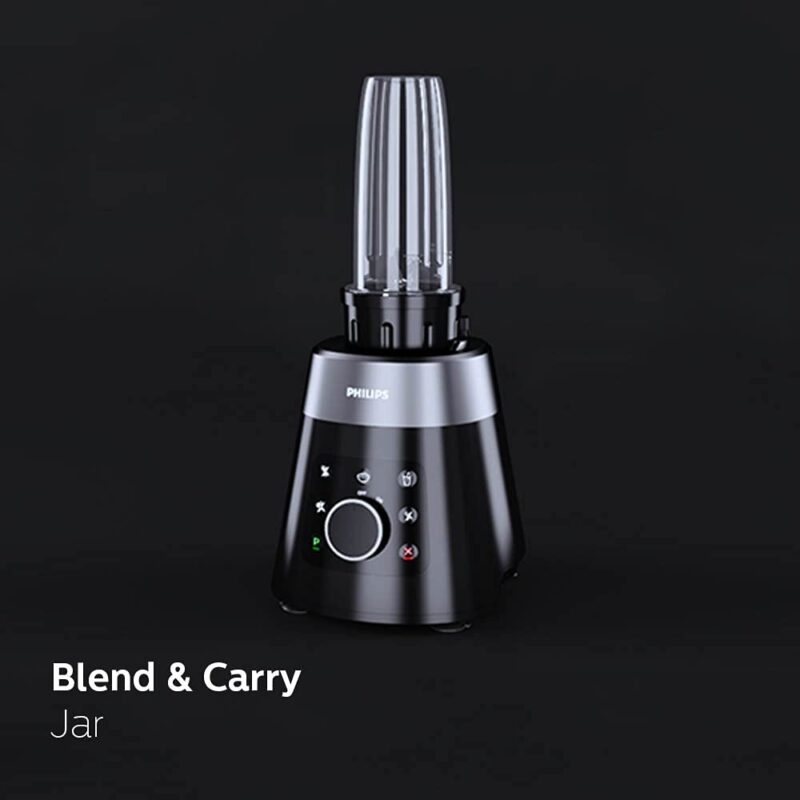 PHILIPS HL7777/00 Mixer Grinder, 750W, 4 Jars, Smart One-Touch Mode, 50%* Reduction in sound power, Digital Interface, Intelli-speed Technology for Pre-Set cooking, Soft Sound Technology, Metallic Silver and Bold Black, Large - Image 3