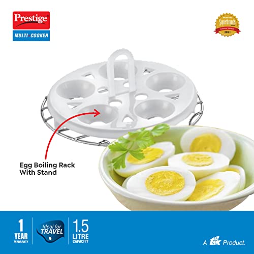 Prestige PMC 3.0+ Stainless Steel Outer Lid Multi Cooker 1.5L -Idli Stand with 3 Plates, Egg Boiling Rack with Stand, Steamer - Image 3