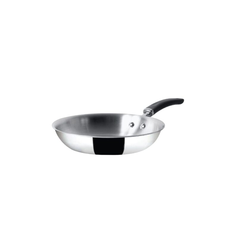 Meyer Trivantage Nickel Free Stainless Steel Triply Frypan | Steel Pan for Cooking | Fry pan Tri ply with Heavy Bottom | Frying Pan Small | Gas and Induction Base, 20cm/ 1.08 Litre, Silver
