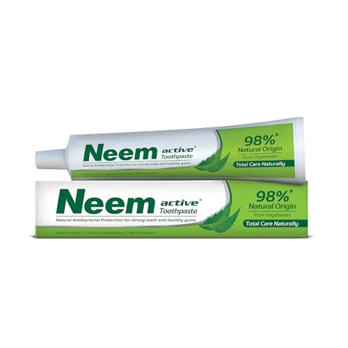 NEEM ACTIVE Toothpaste 200Gm With Ultra Soft Manual Toothbrush Free | 100% Vegetarian | Enriched With The Power Of Neem And Calcium |Antibacterial Protection |Mint For Freshness