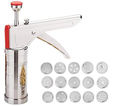 TEKCOOL Stainless Steel Kitchen Press with 15 Different Types of Jalies, Murukku Maker/Bhujiya Maker/Noodles/Cookies/Namkeen/Chakali Maker/Sev Maker/Farsan Maker/Gathiya Maker - Image 6