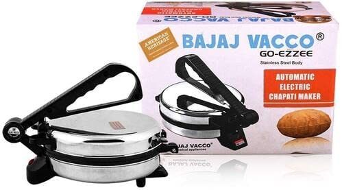 BAJAJ VACCO Go-Ezzee Chapati/Roti/Khakhra Maker C-02 Wattage 900, Stainless Steel, Black, 900w - Image 5