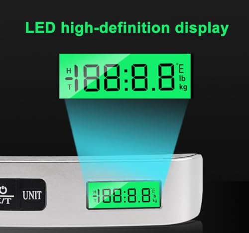 COOFANDY Portable Handy Pocket Smile Mini Electronic Digital Luggage, Hanging Scale with Backlit LCD Display, Travel Weight, Portable Weighing Scale with Hook, Temperature Sensor Battery Included - Image 6