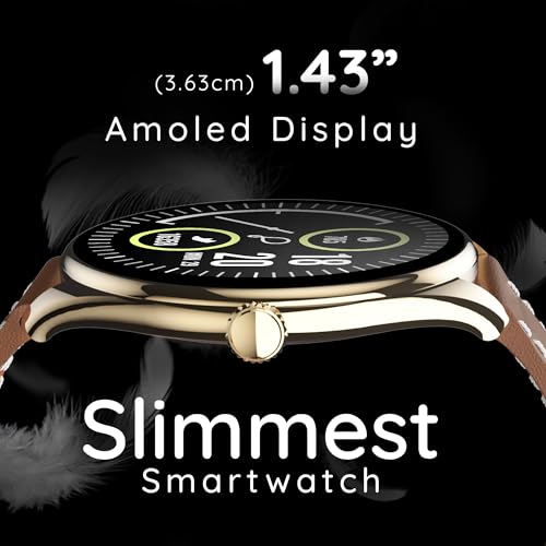 Pebble Royale Legend 1.43" AMOLED Display, Slimmest Design, Bluetooth Calling, Premium Built, Always On Display, Multi Sports Mode, Health Suite, Smart Calculator (Brown) - Image 7