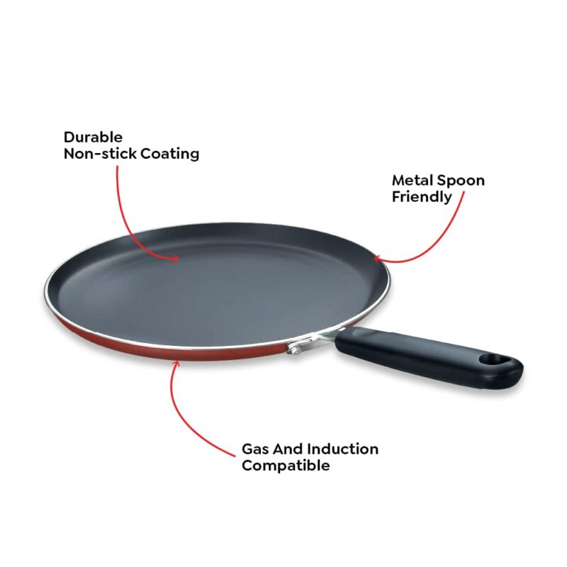 Prestige Omega Deluxe Omni Tawa 25cm,Aluminium, Red - Image 7