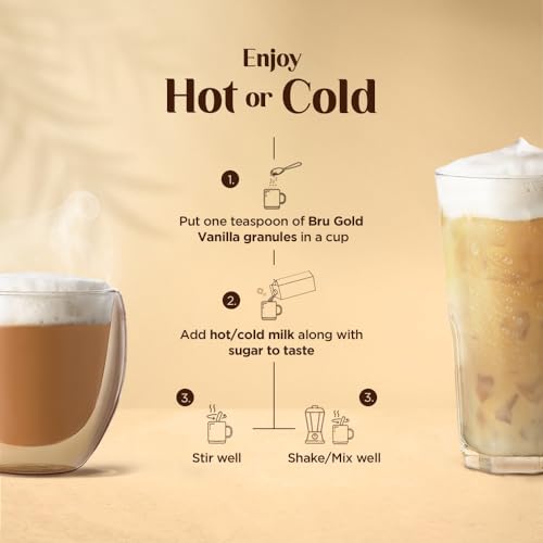 Bru Gold Vanilla 100gram | Premium Freeze Dried Coffee | Aromatic Flavoured Instant Coffee | Makes 80 cups |Powder|Jar - Image 5