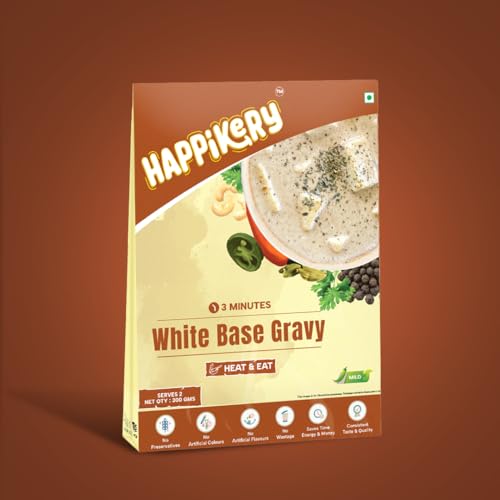 Happikery All Purpose White Cashew Masala Gravy Base 1Kg (Veg Mix, Upto 5-7 Servings) | Ready to Cook Gravy Paste with Blended Spices| No Preservatives or Artificial Colors|Indian and Mughlai Delicacies | Ready in 3 min - Image 5