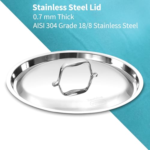 Hawkins Pro 22 cm Frying Pan, Triply Stainless Steel Fry Pan with Stainless Steel Handle and Stainless Steel Lid, Silver (PSF22S) - Image 5