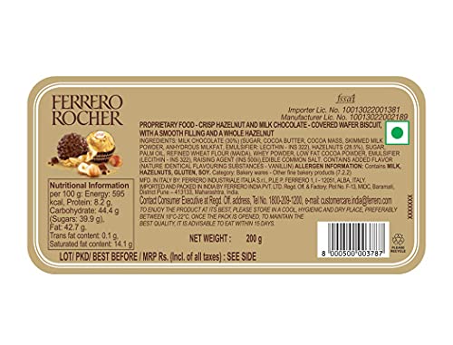 Ferrero Rocher, Exquisite Hazelnut And Milk Chocolate Premium Gift Box, 16 Pieces (200 Gram) - Image 7
