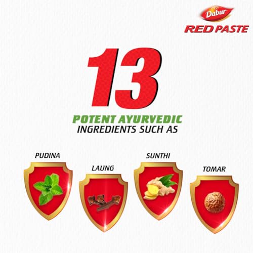 Dabur Red Toothpaste - 800g(200gx4) |Fluoride Free | Helps In Bad Breath Treatment, Cavity Protection, Plaque Removal | For Whole Mouth Health | Power Of 13 Potent Ayurvedic Herbs - Image 3