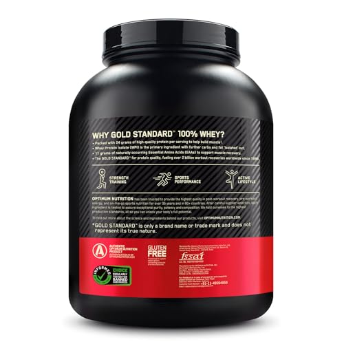 Optimum Nutrition (ON) Gold Standard 100% Whey Protein Powder 5 lbs, 2.27 kg (Double Rich Chocolate), for Muscle Support & Recovery, Vegetarian - Primary Source Whey Isolate - Image 3