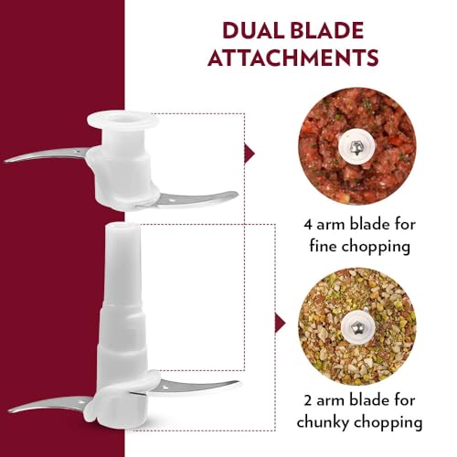 Borosil Chef Delite 300 Watts Electric Chopper for Kitchen, Twin Blade Technology, 600 ml 'chop-n-store' plastic bowl with lid, Vegetable Chopper, Cutter, Chop, Mince, Dice, Whisk, Blend - Image 5