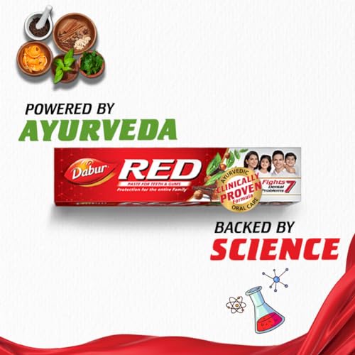 Dabur Red Toothpaste - 800g(200gx4) |Fluoride Free | Helps In Bad Breath Treatment, Cavity Protection, Plaque Removal | For Whole Mouth Health | Power Of 13 Potent Ayurvedic Herbs - Image 4