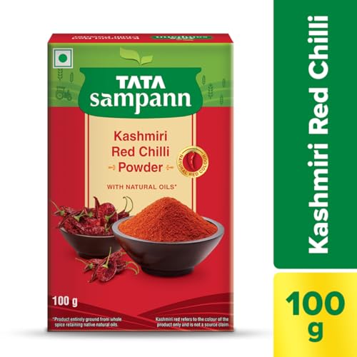 Tata Sampann Kashmiri Red Chilli Powder with Natural Oils, 100g, Kashmiri Lal Mirch Powder, With Exclusive Recipe - Image 8