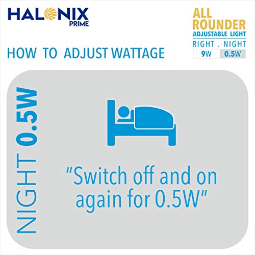 Halonix 2 in 1 All Rounder 9W,0.5W B22D Led Bulb Cool White & Off White,Pack of 1, Multi Wattage with Adjustable led Light - Image 2
