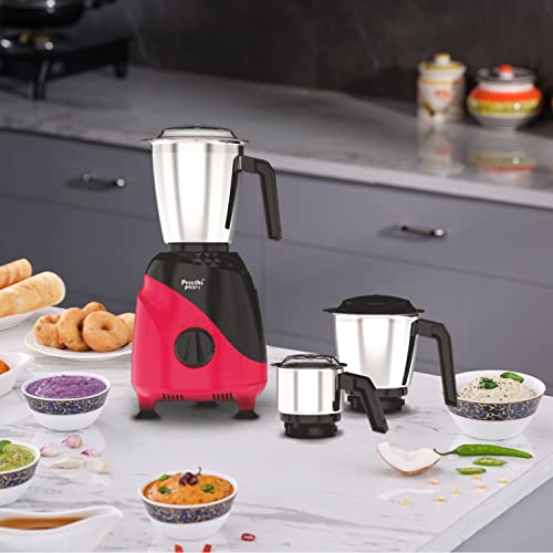 Preethi Peppy MG-245 mixer grinder, 750 watt, Black & Red, 3 jars, Vega W5 Motor with 5yr Warranty & Lifelong Free Service - Image 2