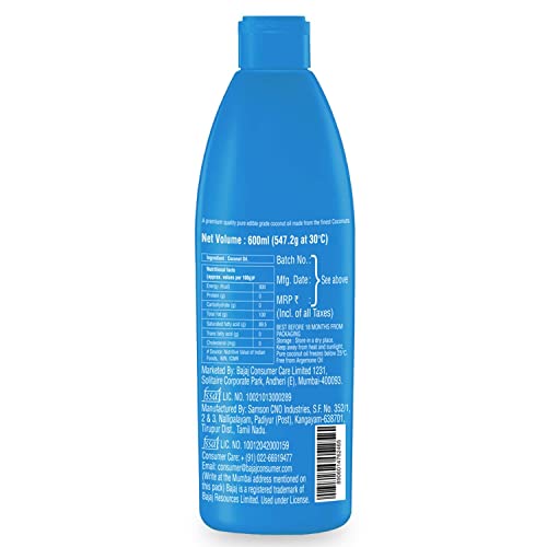 Bajaj 100% Pure Coconut Oil 600 ml - Image 5