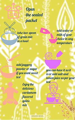 grains Bowl Hand Roasted multi grains health mix powder for Kids and Adults (NO COOKING NEEDED) Roasted Cereals & Pulses Powder, Chatua, Sathu maavu, Porridge Mix (Cardamom/Elaichi Flavour, 1 kg) - Image 5