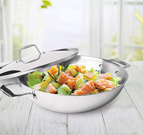 Milton Pro Cook Triply Stainless Steel Kadhai with Lid, 22 cm / 2.2 Litre - Image 4