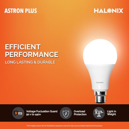 Halonix 10 Watt B22D LED Cool Day Light Bulb, Pack of 10, White - Image 4