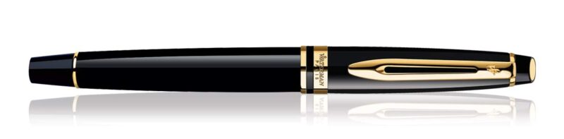 Waterman Expert Gold Trim Fountain Pen, Fine Nib (Black) - Image 4