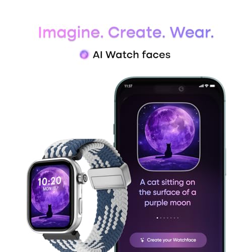 Noise Pro 6 Smart Watch:Intelligent AI, Endless AI Watch Faces, AI Companion, 1.85” AMOLED, EN2 Processor, Nebula UI 2.0, Emergency SOS, Compatible with iOS & Android(Arctic Weave) - Image 6