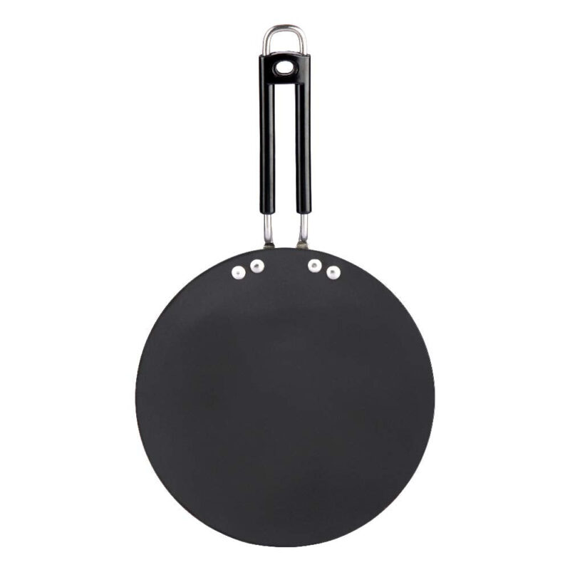 Vinod Black Pearl Hard Anodised Tawa - 22 cm | 4.25mm Thickness | Metal Spoon Friendly | Riveted Sturdy Handle | Long Lasting Roti, Paratha Tawa | 2 Year Warranty | Toxin Free - Image 4