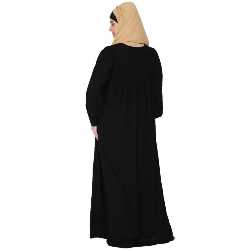 BT - Being Traditional Women’s Pleated Abaya Made in Nida Matte Fabric with Cuff Sleeves (3XL, Black) - Image 6