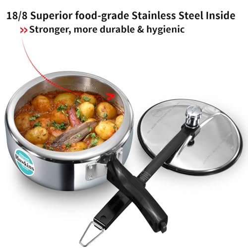 Hawkins 3 Litre Tri-Ply Pressure Cooker cum Pan, Triply Stainless Steel Inner Lid Cooker, Pan, Silver (SSTPP3) - Image 8