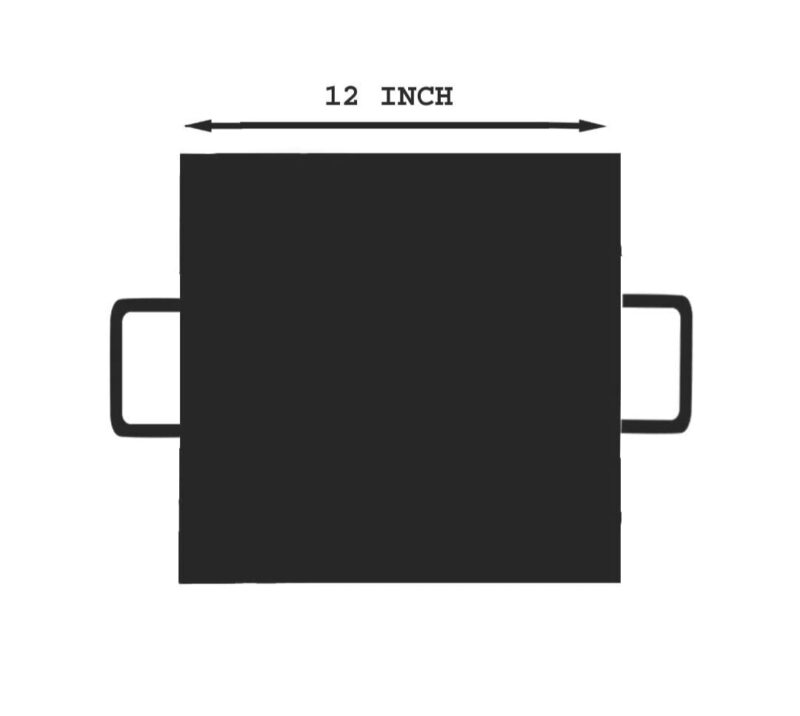 Nakshathra Iron Dosa Tawa Square Type Double Handle Tawa 12 Inches,Induction Comfortable (Black) - Image 3