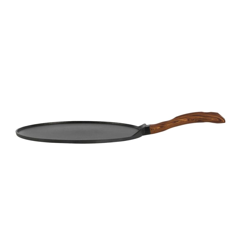 Vinod Zest Plus Die Cast Aluminium Non Stick Tawa - 28 cm | Roti / Paratha / Dosa Tawa with Wooden Handle | 5mm Thick | Induction and Gas Base | 2 Year Warranty - Image 2