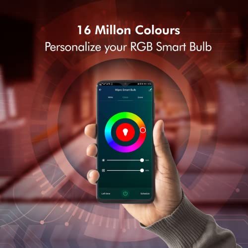 Wipro 9W B22D WiFi LED Smart Bulb with Music Sync Function, Compatible with Amazon Alexa and Google Assistant (16M Colours, Warm White/Neutral White/White + Dimmable) Pack of 1 - Image 7
