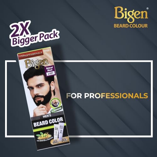 Bigen Professional Beard colour B103 Dark Brown| Leaves no Stains, 40g+40g - Image 3