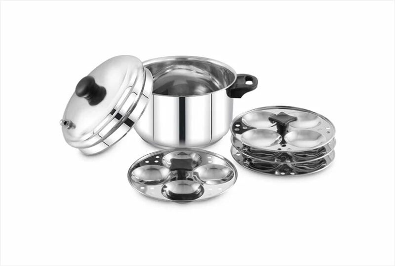 Praylady 3ply base 16 idly cooker with 4 plates - durable, even heating, Stay cool handles, perfect for fluffy idlis/Sandhwich bottom/induction base - Image 6