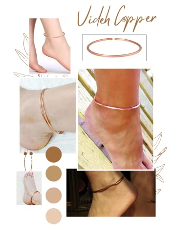 VIDEH Health Benificial Pure Copper, Tube Design Adjustable Anklet Kada Leg Kada, 4-8 Inch Diameter for Men and Women (Pure Copper Anklet KadaPACK of 1) - Image 7
