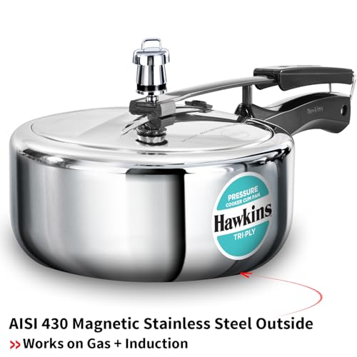Hawkins 3 Litre Tri-Ply Pressure Cooker cum Pan, Triply Stainless Steel Inner Lid Cooker, Pan, Silver (SSTPP3) - Image 7