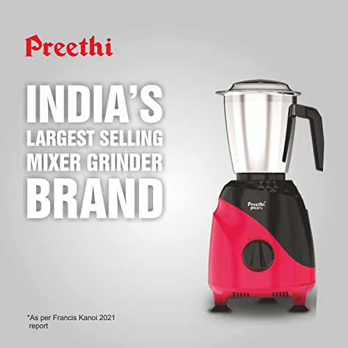 Preethi Peppy MG-245 mixer grinder, 750 watt, Black & Red, 3 jars, Vega W5 Motor with 5yr Warranty & Lifelong Free Service - Image 7