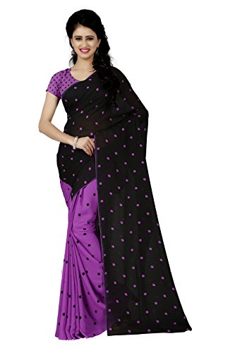 Anand Sarees Women's Georgette Saree With Blouse Piece (1262_4_multicolour_Free size_Purple)