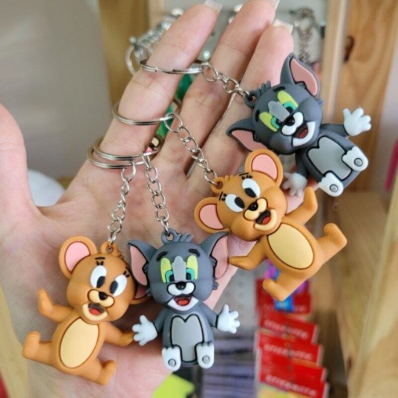 Small 3D Rubber Silicon Cartoon Keyrings Tom & Jerry ( Pack of 2 )