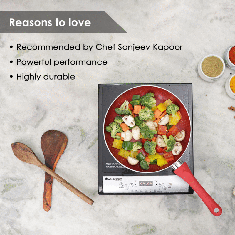 Torino Induction Cooktop with 11 Pre-set Cooking Menus|2000 Watt Induction Cooktop| Eco-friendly IGBT Technology|Crystal Glass Top Surface| LCD Digital Panel | Smart Touch Buttons|Compact & Portable Induction Cooktop| 2 Year Warranty - Image 4