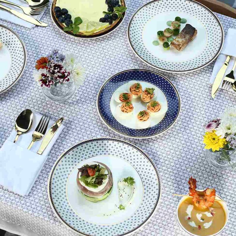 Sicilia Fine Bone China 8" Quarter Plate - Royal Blue - Set of 2 pcs - Image 3