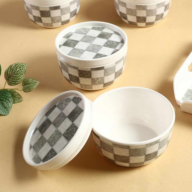 Venice Multipurpose Container & Tray - Grey Tiles (Set of 9) - Image 3