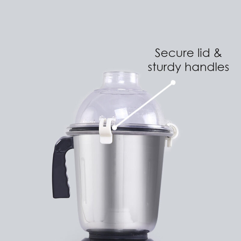 Glory Mixer Grinder, 750 W with 4 Stainless Steel Jars and Anti-rust Stainless Steel Blades, Ergonomic Handles, 5 Years Warranty on Motor - Image 3