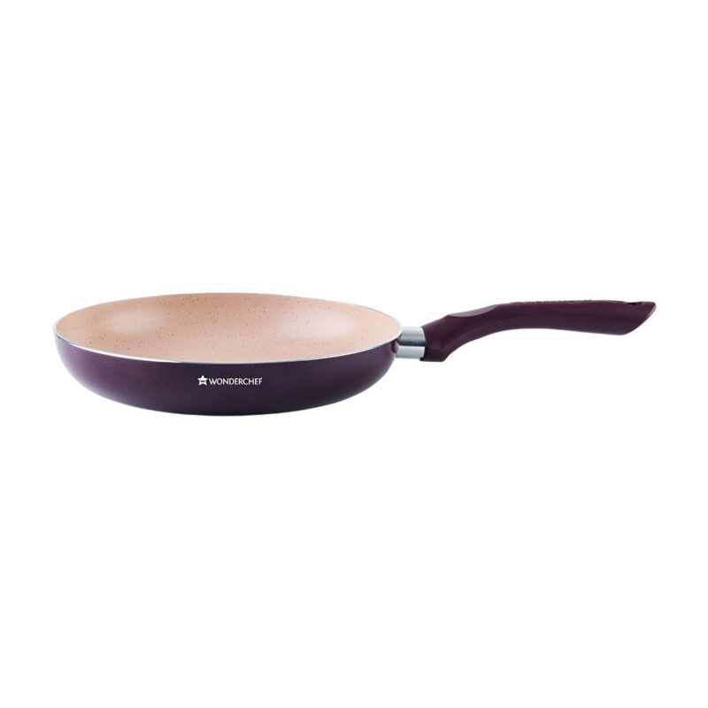Milano Set Burgundy 24 cm, Wok, Fry Pan, Dosa Tawa, Meta Tuff - non - stick coating, Pure grade Aluminum, - Image 3
