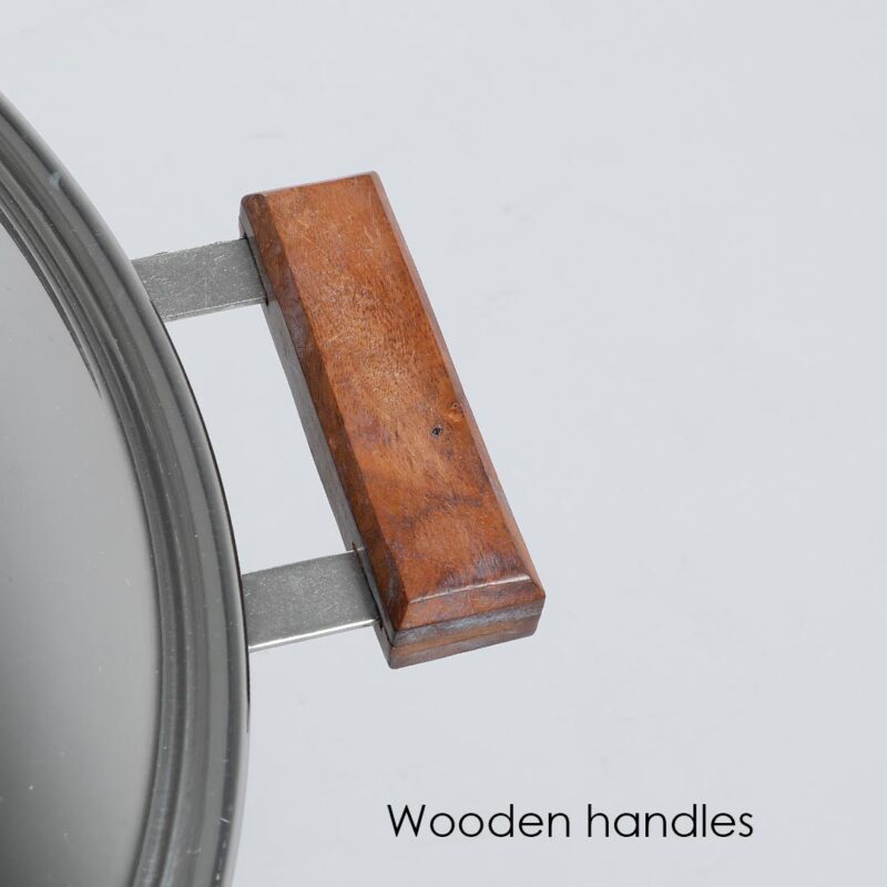 Ebony Hard Anodized 34 cm Deep Kadhai with Lid | 8 L| 3.25 mm thick| Ideal for Healthy Stir-frying, Saute, Curry | Black - Image 3