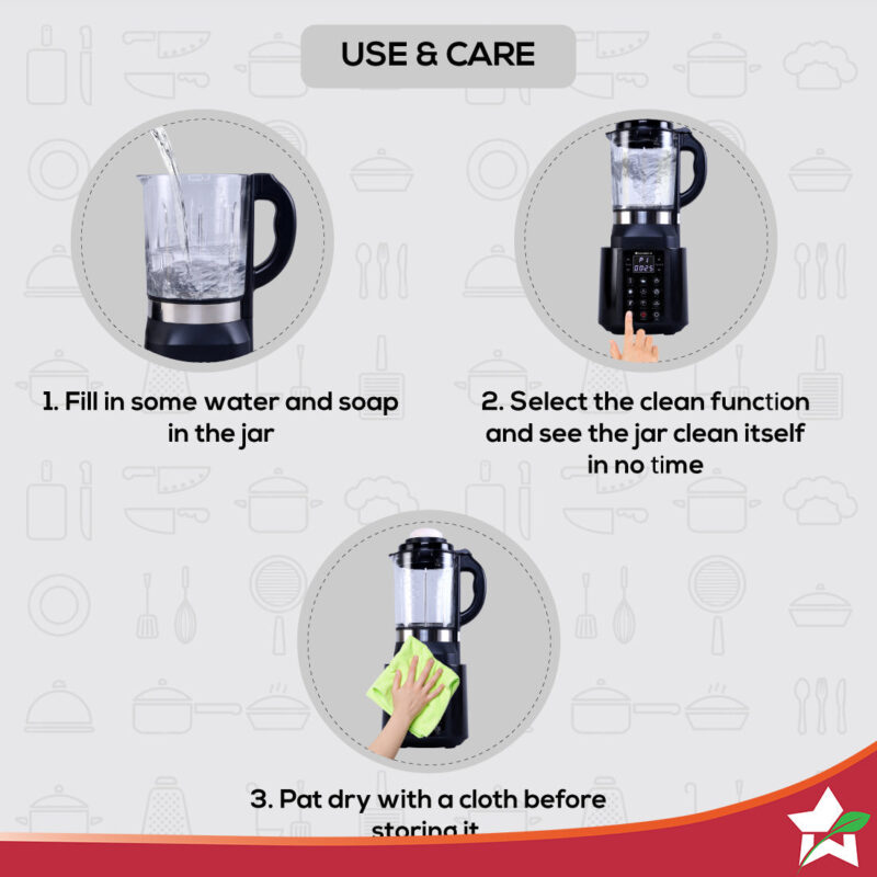 Nutri cook Heater Blender 1250W - Black - Image 4