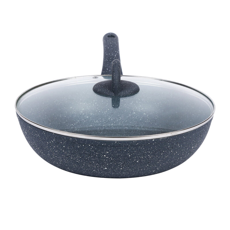 Wonderchef Renewed Granite 26cm Non-Stick Wok (without Lid) | 3.1L | Induction Bottom | Soft-Touch Handles | Virgin Grade Aluminium | 3.5mm Thick | PFOA and Heavy Metals Free - Image 7