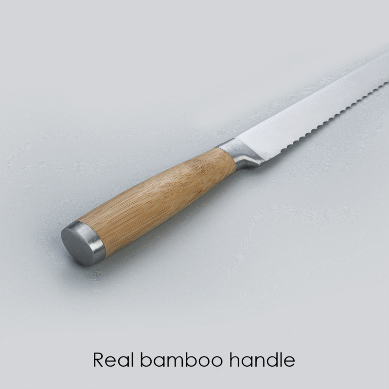 Razor Knife Block Set, Anti-rust Stainless Steel, Straight and Serrated Knives, 20.3 CM - Image 2