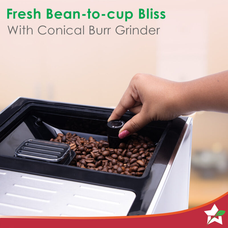 Wonderchef Renewed Regenta Fully Automatic Coffee Machine | For brewing Americano, Cappuccino, Latte, Macchiato, Flat White, Espresso | Bean-To-Cup Coffee at 19 bar pressure - Image 3