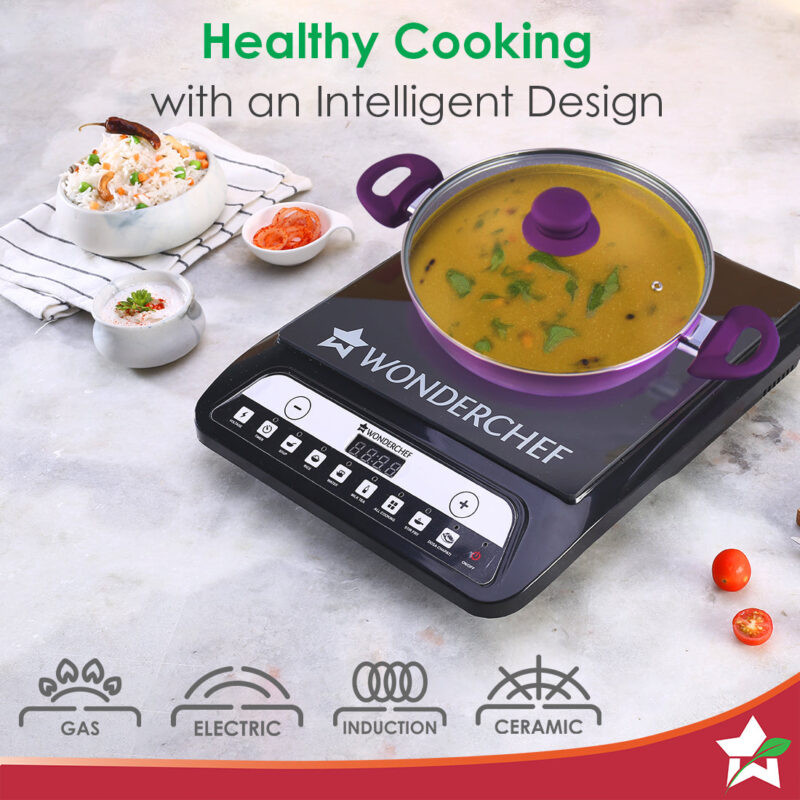 Royal Velvet Non-stick 24cm Kadhai with Lid and Handles | Glass Lid | Induction Ready | Soft-touch handles |Non – Toxic I Virgin Aluminium| 3 mm thick | 2 year warranty | Purple - Image 3